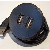 Tomada USB/TIPO C de embutir preta
